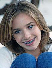 smiling girl with braces