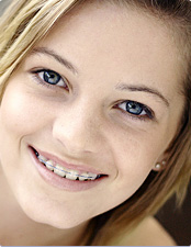 girl with braces smiling