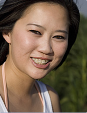 smiling girl with braces